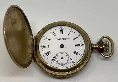 EVERETT POCKET WATCH/FACTORY S SWITZERLAND 7 Jewels /Beautiful Case/Does Not Run • $65