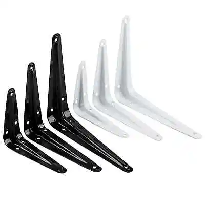 L Floating Shelf Brackets Heavy Duty Support Shaped Black White Hardware Tools  • £12.53