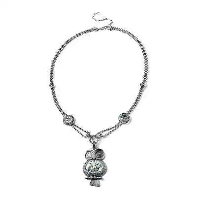 Abalone Shell White Crystal Owl Necklace For Women Size 22-24  Birthday Gifts • $13.99
