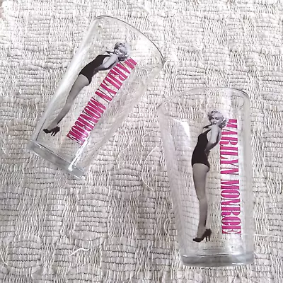 Vandor LLC Estate Of Marilyn Monroe Beverage Glasses Set 2 Black Hot Pink 2012 • $15