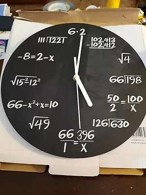 Decodyne Math Wall Clock - Unique-Each Hour Marked By A Simple Math Equation NIB • $19.90