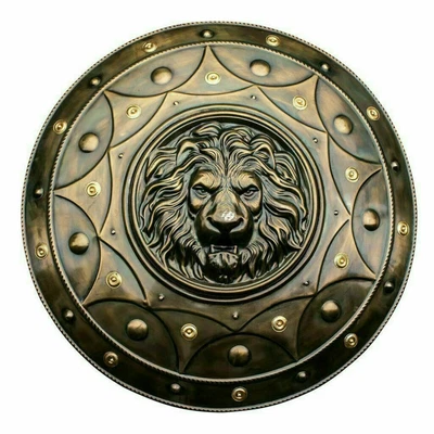 £114 • Buy Medieval Armor Shield Lion Face Shield LARP Round Shield Costume Weapon Battle