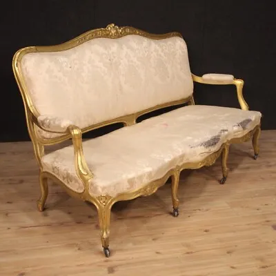 Sofa Couch Antique Style Louis XV Living Room Furniture In Gilded Wood Fabric • $4250