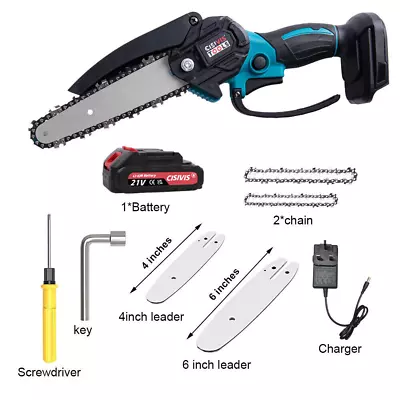 4+6in Electric Cordless Mini Chainsaw Single Hand Woodworking Saw Makita Battery • £22.99
