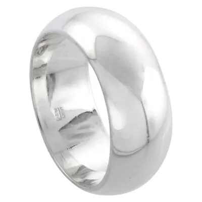 Men Women Sterling Silver Plain 8 Mm Classic Domed Wedding Band Thumb Ring • $74.99
