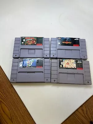 Lot Of 4 Super Nintendo Games Super Mario Mortal CombatDonkey KongSpeedy Gon • $68.95