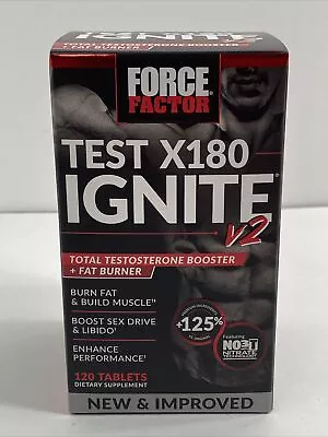 Force Factor Test X180 Ignite V2 Dietary Supplement - 120 Tablets  Exp. 08/25 • $35.99