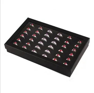 36 Slots Ring Display Box Jewelry Organizer Holder Transparent Window Show Case • $7.52