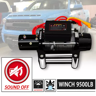 $250.99 • Buy WIN-2X 9500lb 12V Electric MUTE Waterproof Winch Kit W/ Steel Cable&Remote