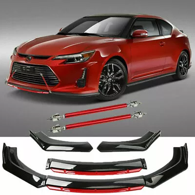 For Scion Tc Xb Front Bumper Lip Splitter Spoiler Body Kit Black&Red+Strut Rods • $79.99