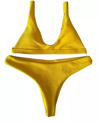 ZAFUL Yellow Bikini 👙 Swimsuit Womens Medium Removable Pads • $9.99