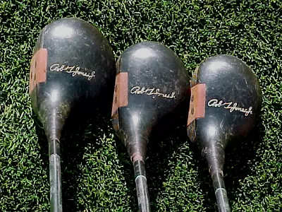 Vintage PERSIMMON Spalding Robert Jones Jr. Bobby Woods RH Set Golf Clubs 2 3 4 • $48