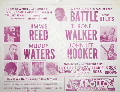 Battle Of The Blues - Muddy Waters - John Lee Hooker - 1965 Vintage Music Poster • $19.54