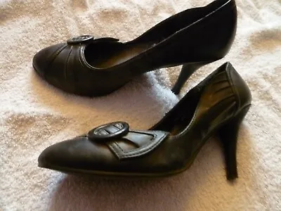 Pair Of Black Stiletto Heeled Shoes  Size 6 • £3.99