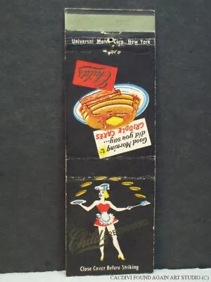 Pinup Girl Childs Restaurant NY NYC Girlie Matchbook Cover Maid Flip Pancake Vtg • $8.98