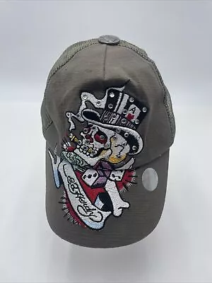 Vintage Ed Hardy Skull Dice Cards Embroidered Mesh Hat Snapback Rhinestones • $16.49