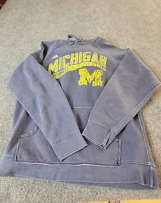 Michigan Wolverines Adidas Hoodie Mens Sweatshirt Small Blue Football  • $19.90