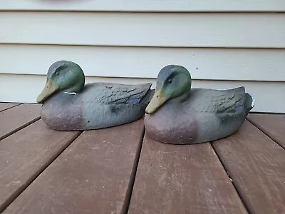 2 Vintage Paper Mache Duck Decoys 13 1/2  • $39.99