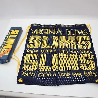 Virginia Slims Slimsak Promo 1986 Drawstring Beach Bag  Sports Sack Gym Tote • $9