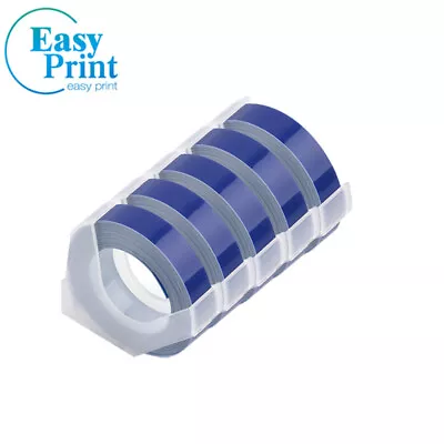 5PK Blue Rolls Label Tape For Dymo 3D Office-Mate II Label Maker Tape 3/8  X 3m • $8.28