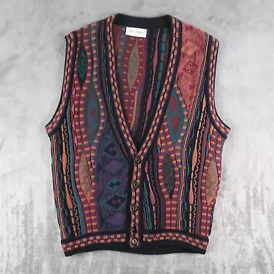 Vintage Carlo Alberto Australia L Mercerized Cotton Vest Sweater Mens • $54.88