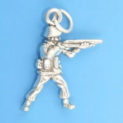 £17.48 • Buy Soldier With Gun Military Army 3D 925 Solid Sterling Silver Charm Pendant