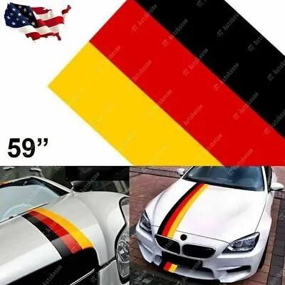 59  Germany Flag Stripe Car Hood Body Sticker For Audi BMW Mercedes MINI Porsche • $10.88