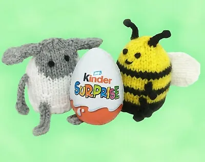 KNITTING PATTERN 413: Easter Kinder Surprise Egg Holders. Bee And Lamb • £2.50