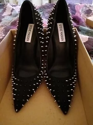 Steve Madden Vala-S Women’s 8M High Heel  Black & Spikes Classic Party Club • $20