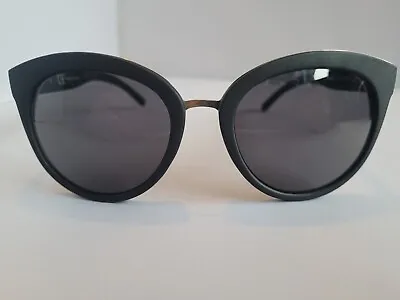River Island Black Sunglasses Matt Black Gold Oversize  Womens  Not  Polarised • £9.95