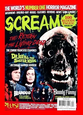 Scream Magazine March April 2024 Return The Living Dead Dr Jekyll & Sister Hyde • $9.21