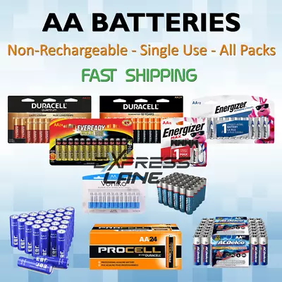 Batteries AA Non-Rechargeable 4/8/10/16/24/48/100 Packs Alkaline Lot FAST Fresh • $42