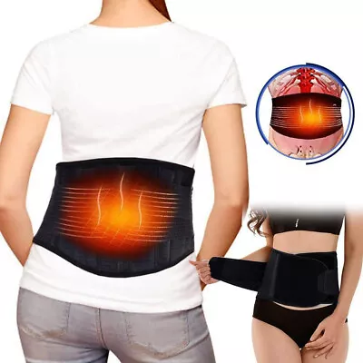 Back Support Brace Belt Lumbar Lower Waist Magnetic Pain Relief Adjust Trimmer # • $7.99