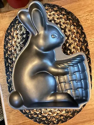 Easter Bunny Rabbit With Basket Cake 3-D Metal Cake Baking Pan Jelly Mold USA • $11