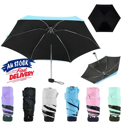 $15.89 • Buy 5-Folding Mini Umbrella Lightweight Compact Sun Parasol Anti UV Rain