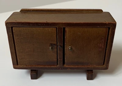 Vintage 1960’s Sideboard Dolls House Furniture Wooden Cupboard Doors Lounge • £7