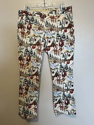 LOUDMOUTH Golf Pants Mens 36Wx30L Santa North Pole Christmas Print • $49.99