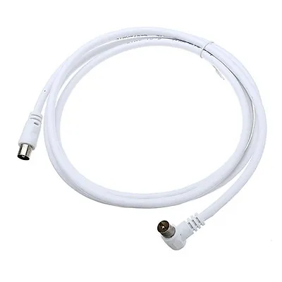 $5 • Buy Right Angle Plug White TV Antenna Cable Flylead Cord Coax Lead PAL Male 1.5M