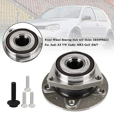 $124.89 • Buy Front Wheel Bearing Hub 3 Holes 1K0498621 For Audi A3 VW Caddy MK3 Golf 5/6/7 US