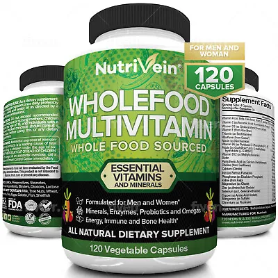 $20.99 • Buy Nutrivein Whole Food Multivitamin - Complete Daily Vitamins For Men And Women