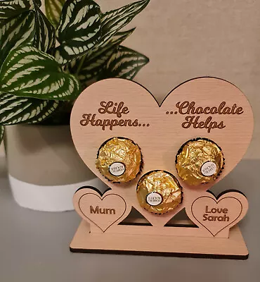 Personalised Mothers Day Gift Ferrero Rocher Holder Heart Mum Nan Gifts For Her • £7.99