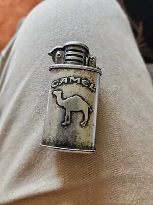 Vintage CAMEL Cigarettes Flip-Top Oval Trench-Style Lighter • $10