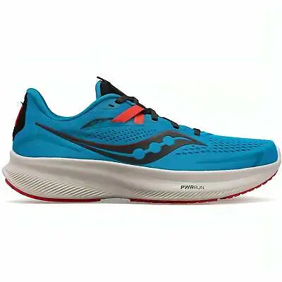 Saucony Mens Ride 15 Running Shoes Trainers Jogging Sports Comfort - Blue • £72.90