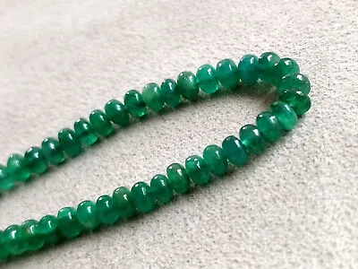 AAA Quality Zambian Emerald Loose Beads Deep Green Natural Gemstones 16  Strand • $288