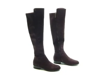 Michael Kors Women's Shoes Bromley Flat Stretch Suede Damson Boots Size 5.5m • $74.99