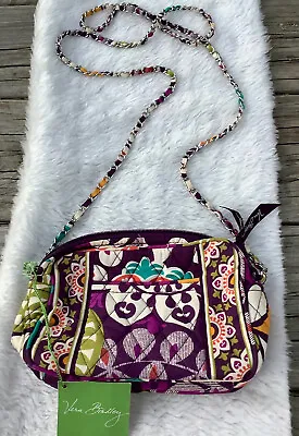 Vintage Vera Bradley Mini Chain Bag Purse Plum Crazy Purple Print NWT Crossbody • $19.99