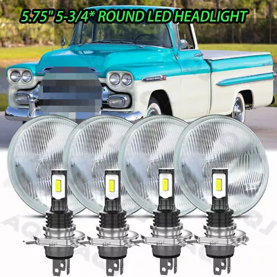 4pcs 5.75  Round LED Headlights Hi/Lo Beam For Chevy 3100 Truck 1958 1959 • $112.87