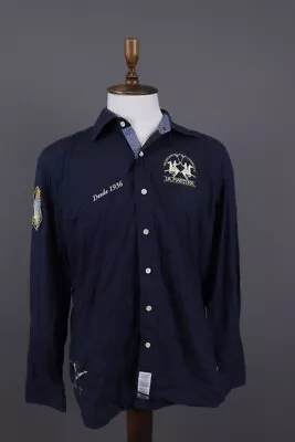 La Martina Buenos Aires Blue Dsde 1936 Long Sleeve Button Shirt Size XXL • $50