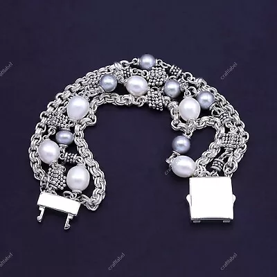 QVC Michael Dawkins Sterling Silver Rondel 7.25  Freshwater Pearl Bracelet • $183.99