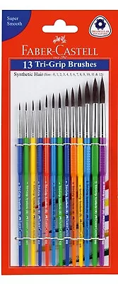 Faber-Castell Tri-Grip Brush - Round (Assorted) Pack Of 13 • $16.14